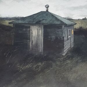 Padlocked by Sherman Groenke Original Watercolor Painting 27x23 #eshopchicago